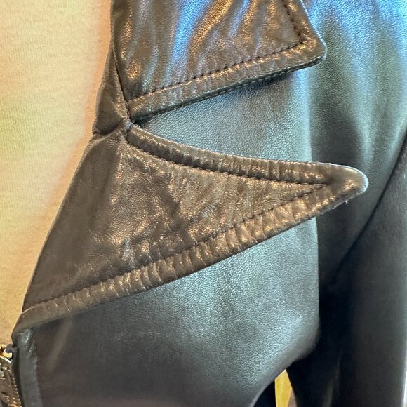 Vintage Black Leather Blazer Style Jacket - Picture 6 of 16